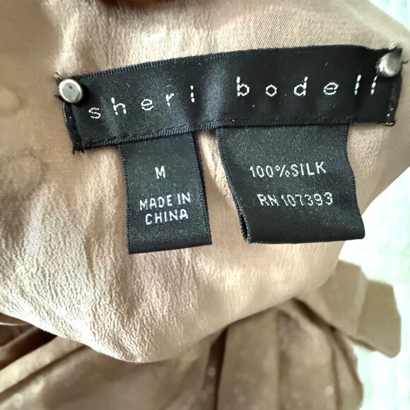 Sheri Bodell Womens M Brown Silk Bow Sequin Halter Dress, M - Picture 4 of 11